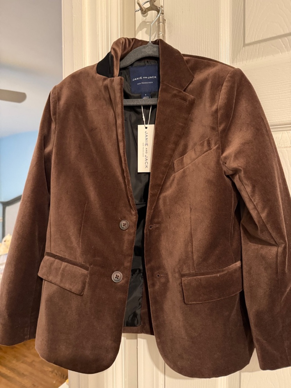 Janie and Jack Chocolate Brown Velvet Blazer